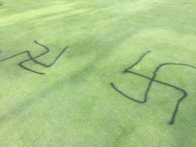 Golf course vandalised with Nazi swastikas and homophobic slurs