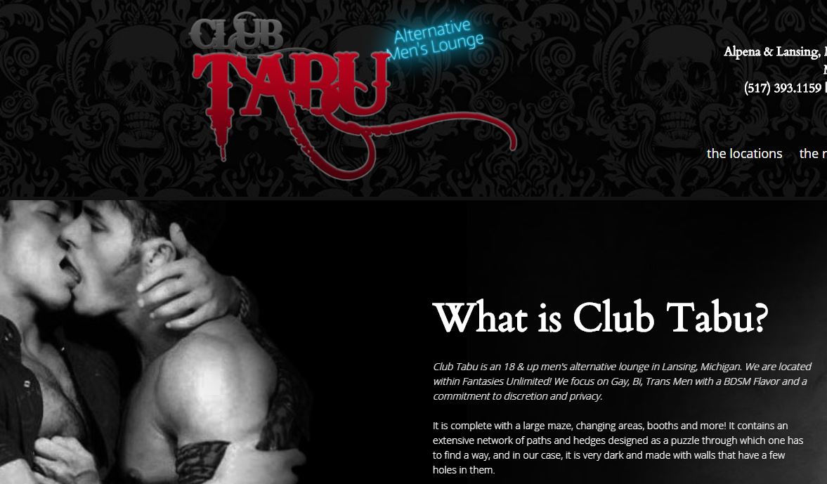 The gay sex club's website boasts a dark 'maze'