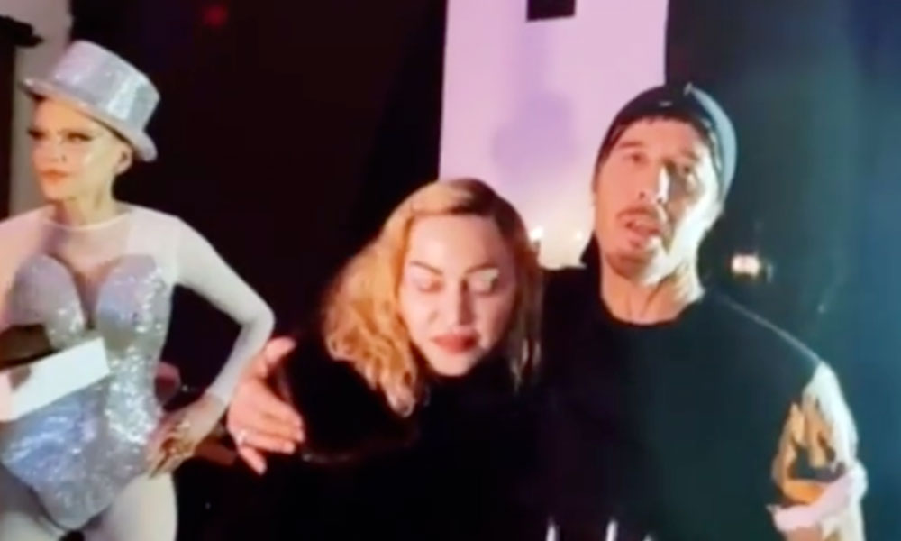 Madonna hugging Steven Klein