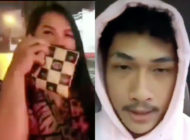 (L) Two trans women were handed instant noodle boxes by a YouTuber in Indonesia. Inside them were rotting vegetables and stones. (R) Ferdian Pelaka issues a fake apology video after backlash. (Screen capture via YouTube)