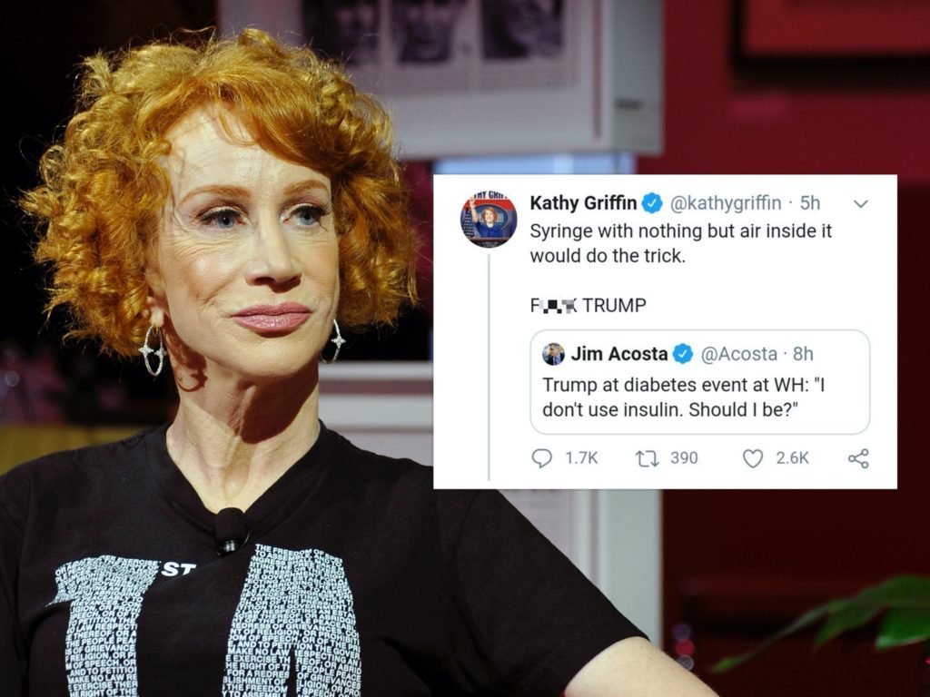 Comediam Kathy Griffin garnered outrage from conservatives for tweeting about US president Donald Trump. (John Sciulli/Getty Images for Playboy Playhouse)