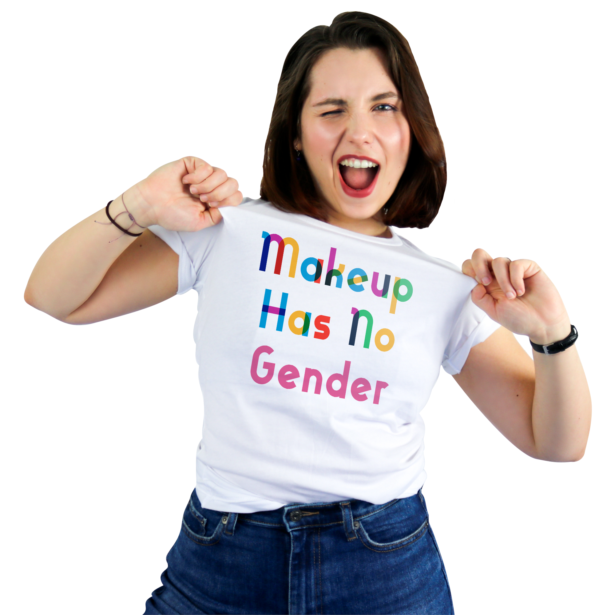 Make-up has no gender t-shirt PinkNews Pride for All