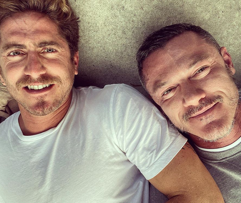 Luke Evans (R) and his boyfriend, Rafa Olarra. (Instagram)