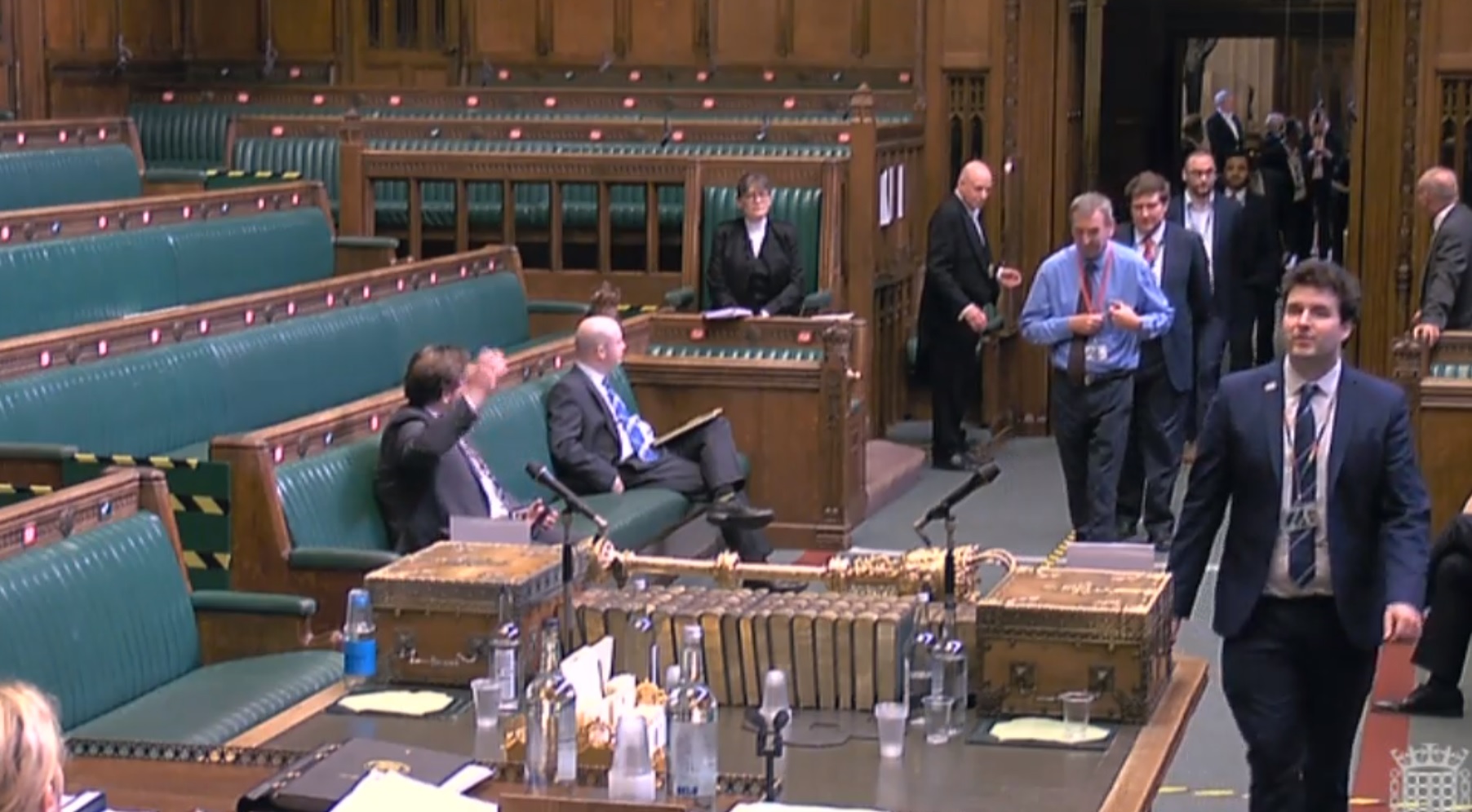 MPs are required to walk the length of the Commons chamber - and we have definitely seen that somewhere before.
