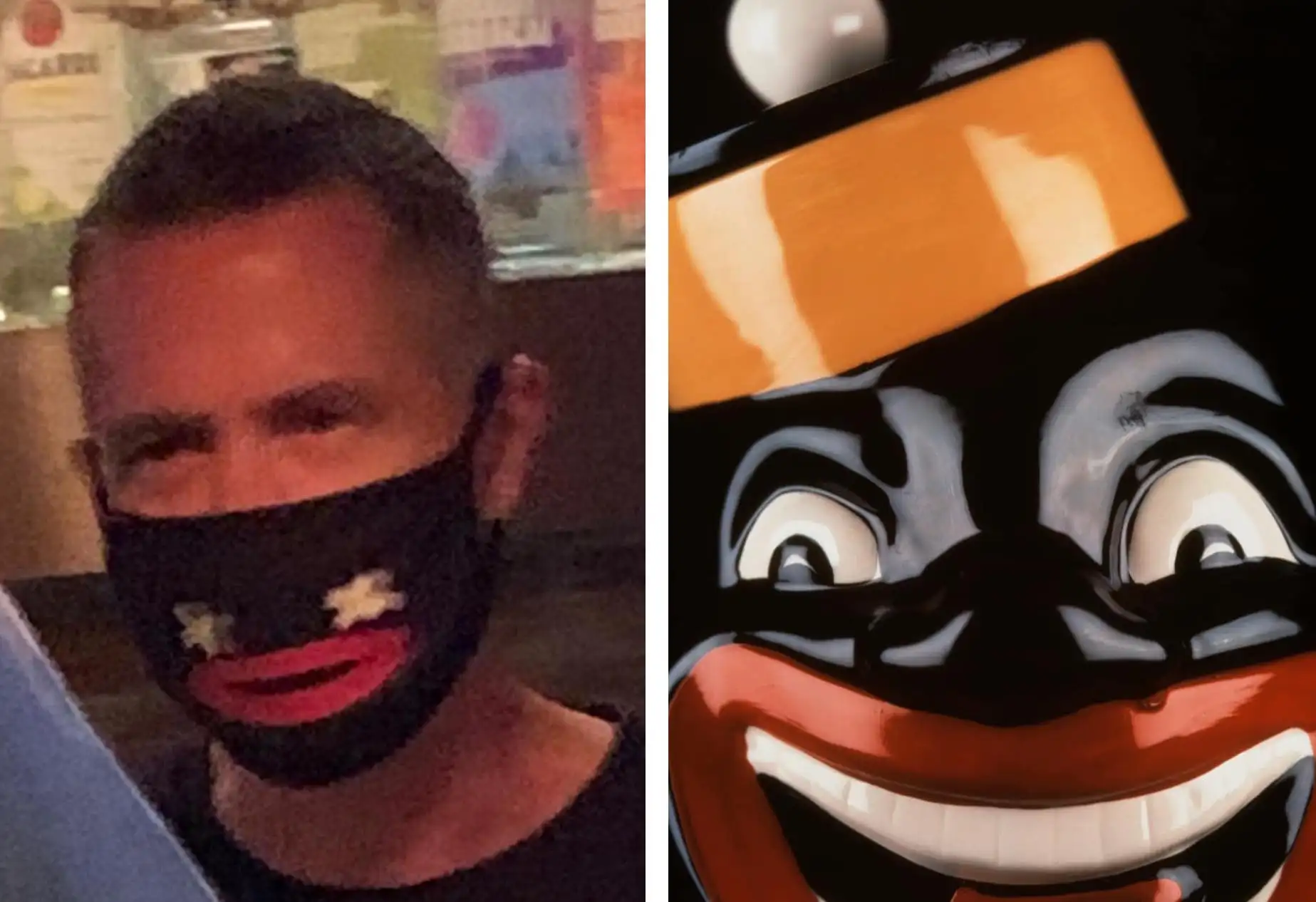 gay bar blackface mask