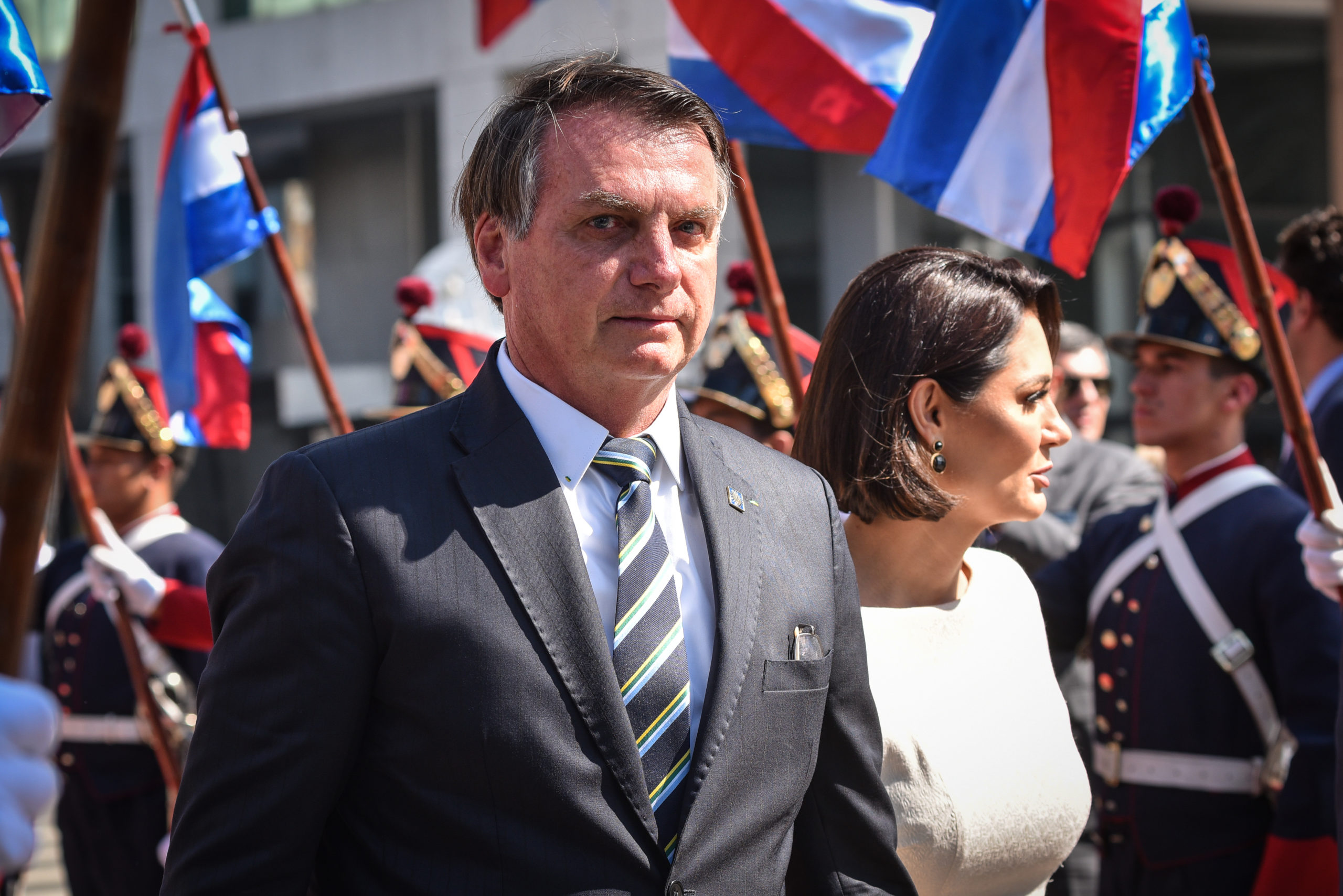President of Brazil Jair Bolsonaro, along with his wife Michelle Bolsonaro