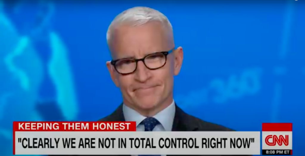 CNN news anchor Anderson Cooper tore into the Trump administration's botched response to the coronavirus pandemic rampaging the nation. (Screen capture via YouTube)