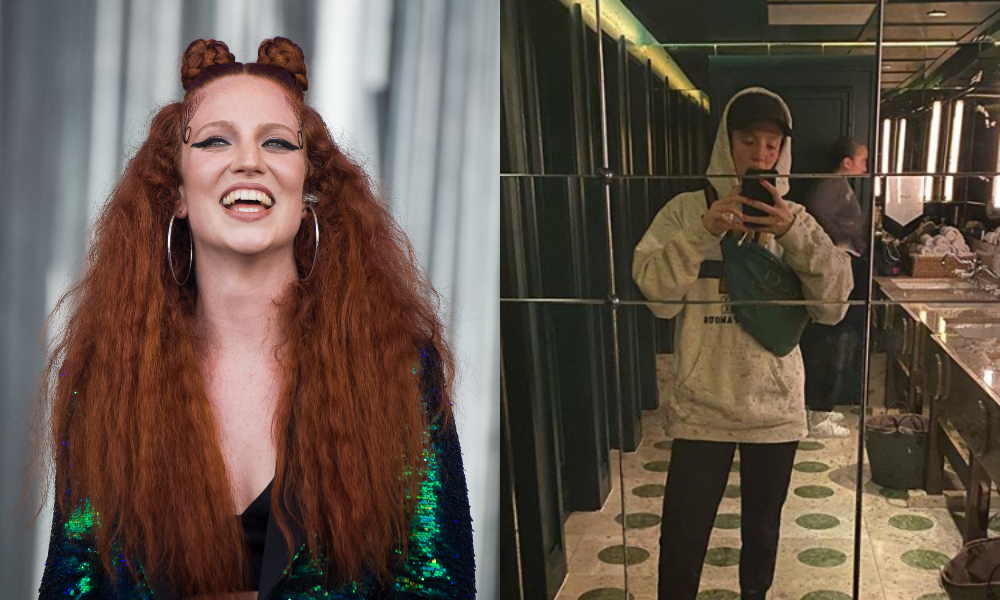 Jess Glynne, stung by a west London restaurant turning her away for her outfit (R) took to Instagram to publicly call staff out. (Samir Hussein/Redferns via Getty Images/Instagram)