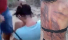 Vile video shows trans woman being whipped with a steel wire by thug