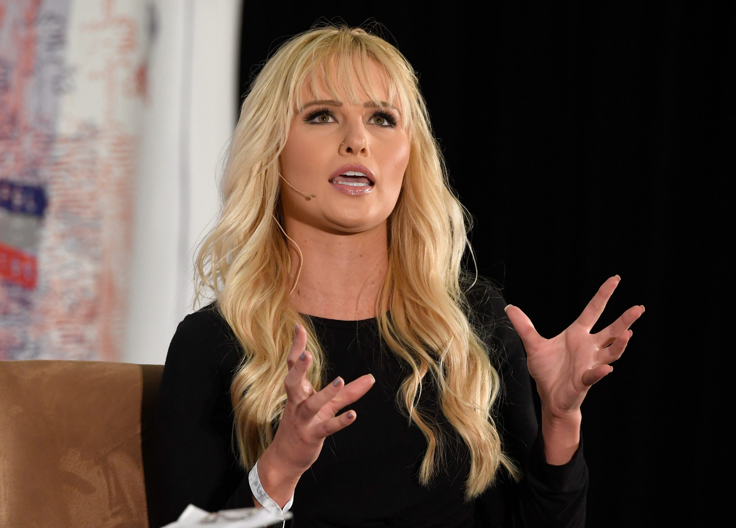 Tomi Lahren speaks onstage at Politicon 2018 at Los Angeles Convention Center on October 21, 2018. 