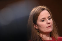 Amy Coney Barrett looks on during her Senate Judiciary Committee confirmation hearing