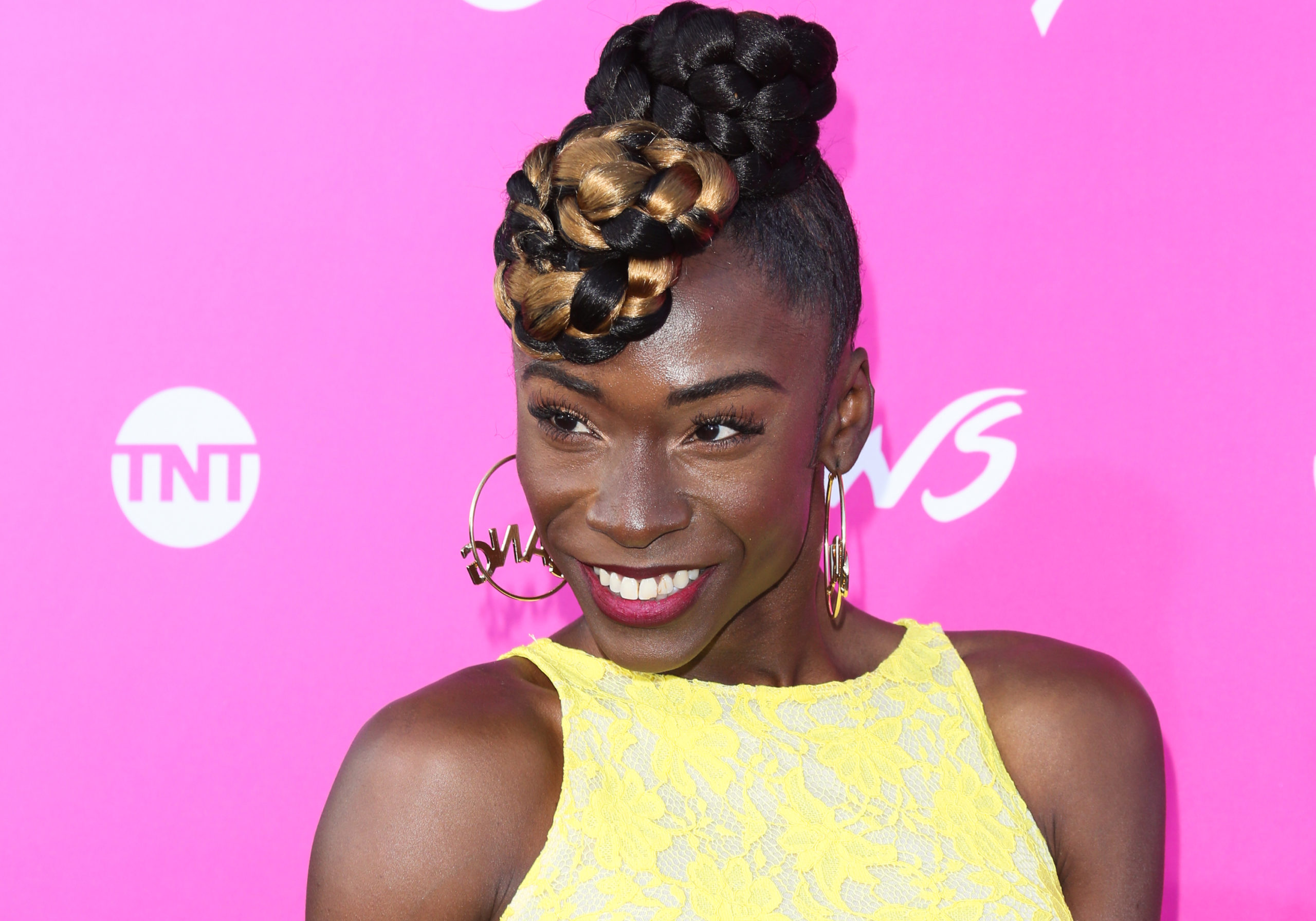 Pose: Actress Angelica Ross attends the premiere of TNT's Claws at Harmony Gold Theatre on June 1, 2017 in Los Angeles, California.