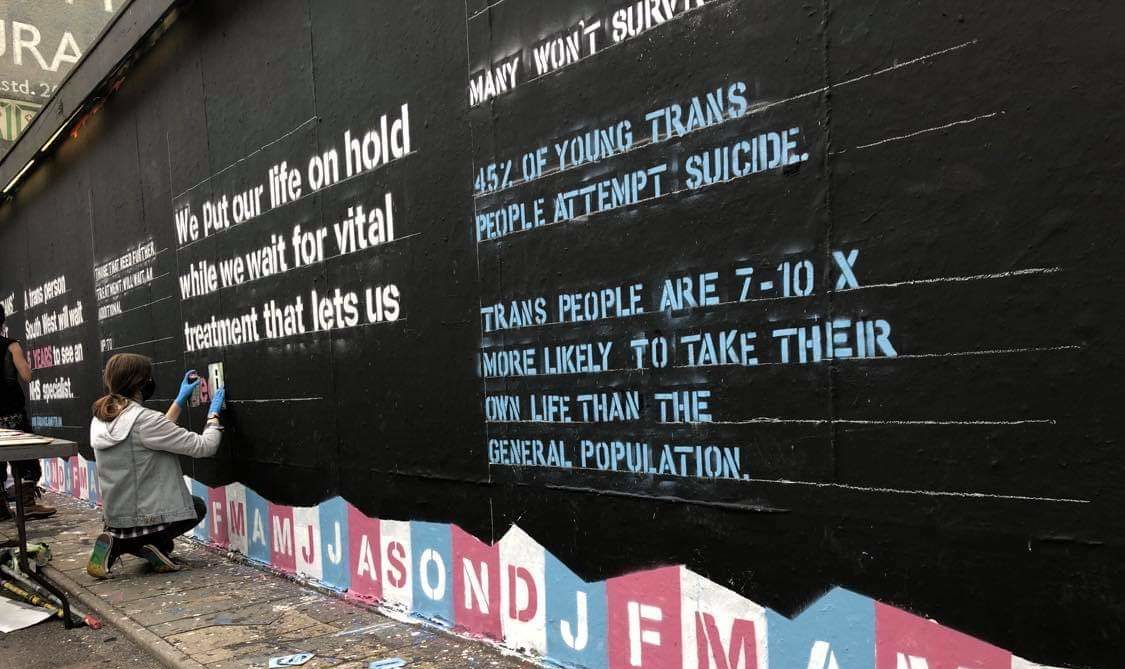 Mural highlights shocking reality of trans healthcare in the UK