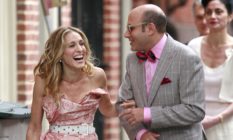 Willie Garson and Sarah Jessica Parker filming Sex and the City.