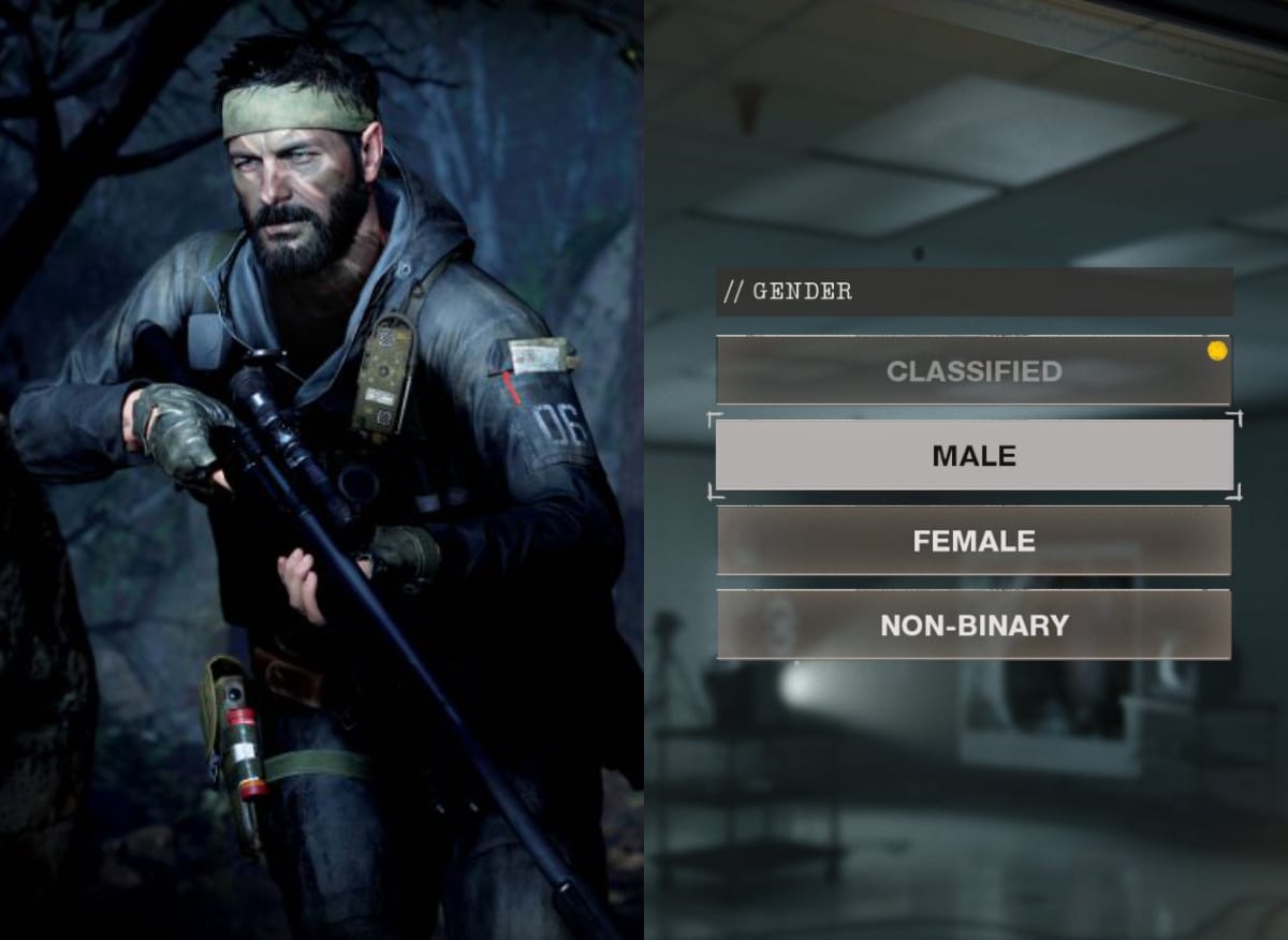 Call of Duty: Black Ops Cold War will let players choose from four gender options: 'Classified', 'male', 'female' and 'non-binary'. (Activision)