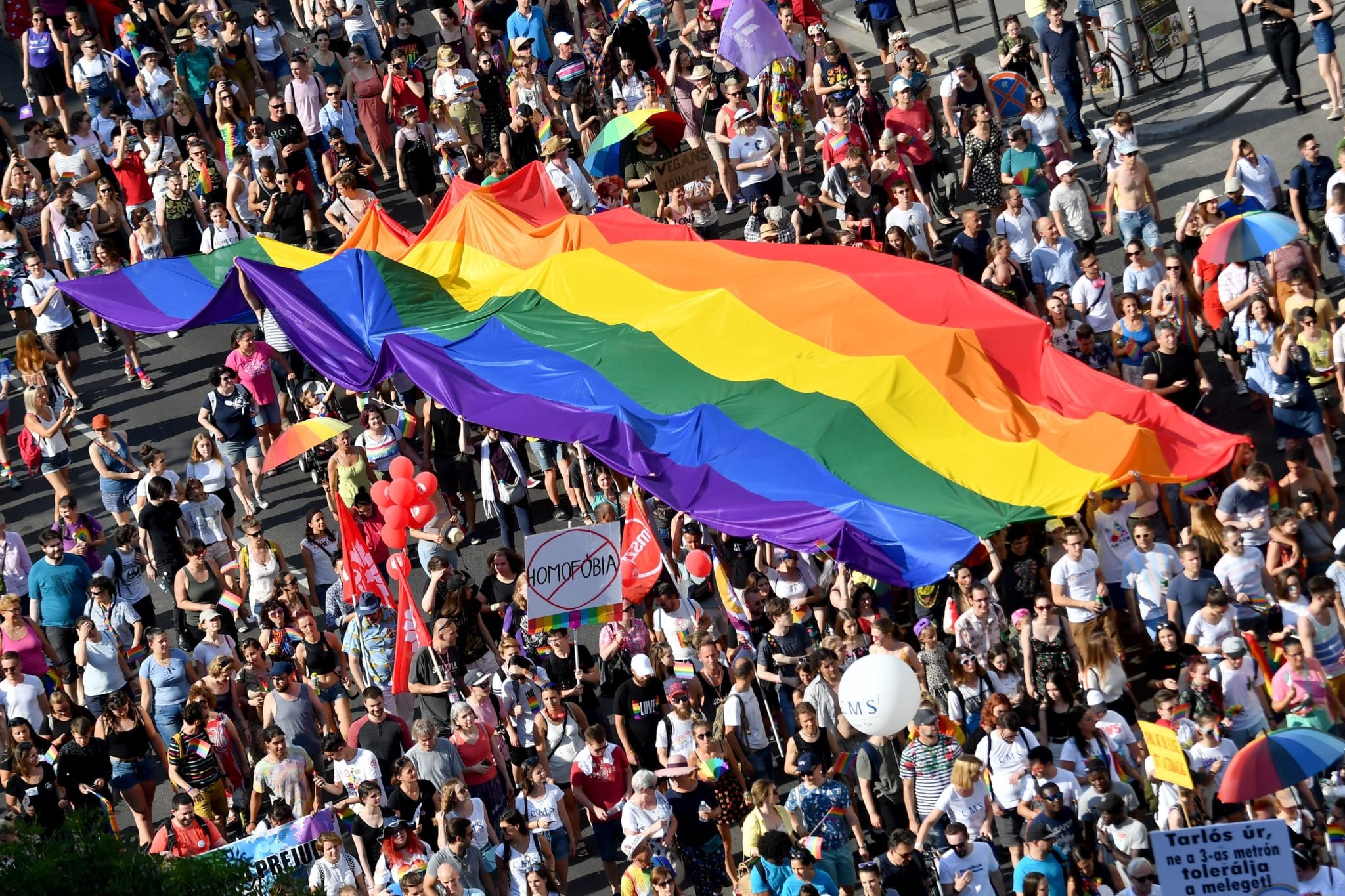 A Pride protest in Budapest, capital of Hungary, in 2019 