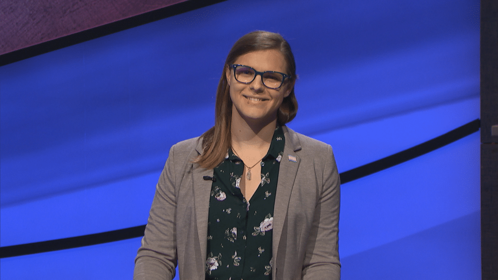 Jeopardy! champion Kate Freeman, a financial analyst from Lake Orion, Michigan