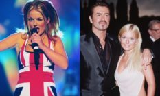 Geri in her famous Union Jack dress / posing with George Michael