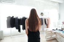 Woman in clothes shop
