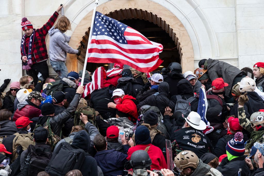 Rioters clash with police at the Capitol riots