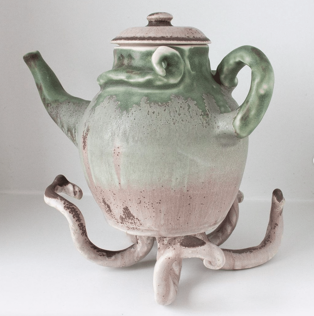 A porcelain teapot made by Rose Schmits