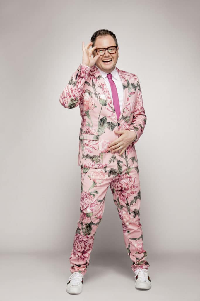 Alan Carr in a floral suit