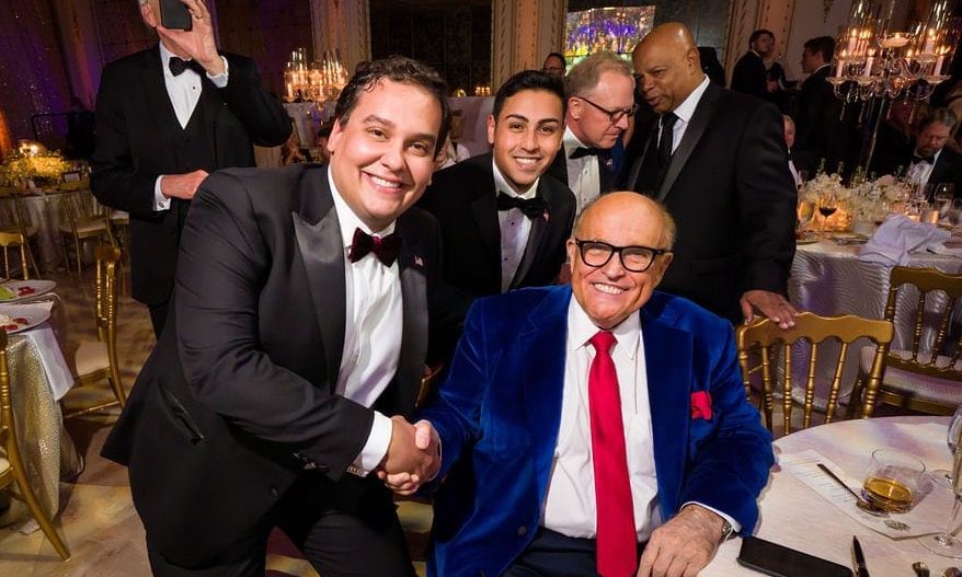 George Santos at a Mar-A-Lago New Year’s Eve Party with Rudy Giuliani