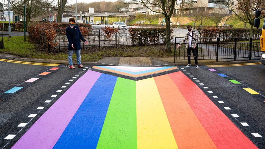 The University of York's new rainbow crossing