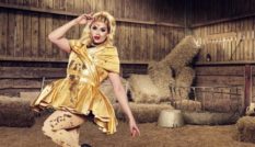 Cheryl Hole in a farm drag queen MTV Celebs on the Farm