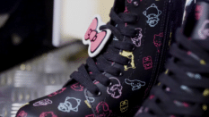One of the boots from the Dr. Martens x Hello Kitty collection. (Dr. Martens)