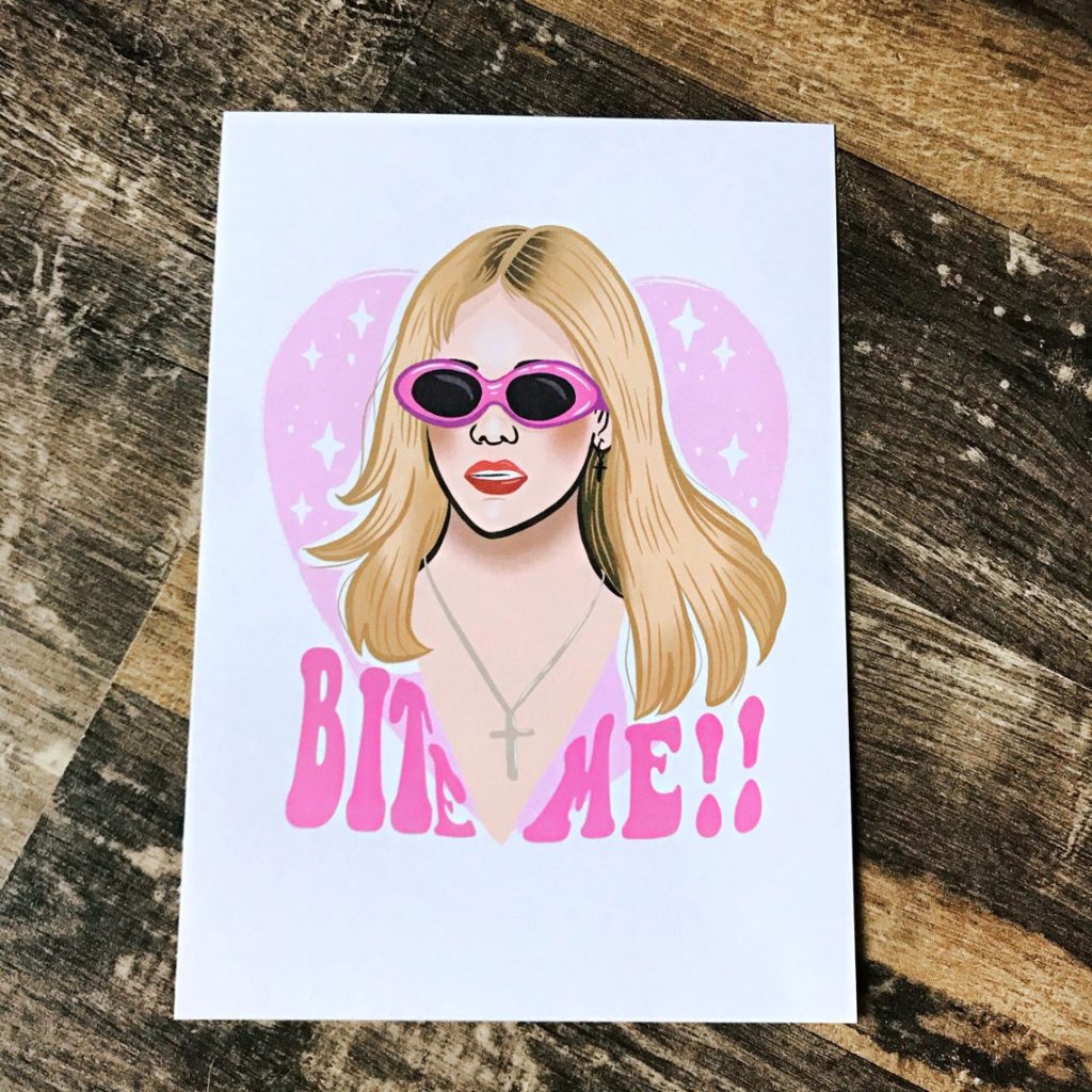 The "Bite Me!!" print. (Witchcraftsx/Etsy)