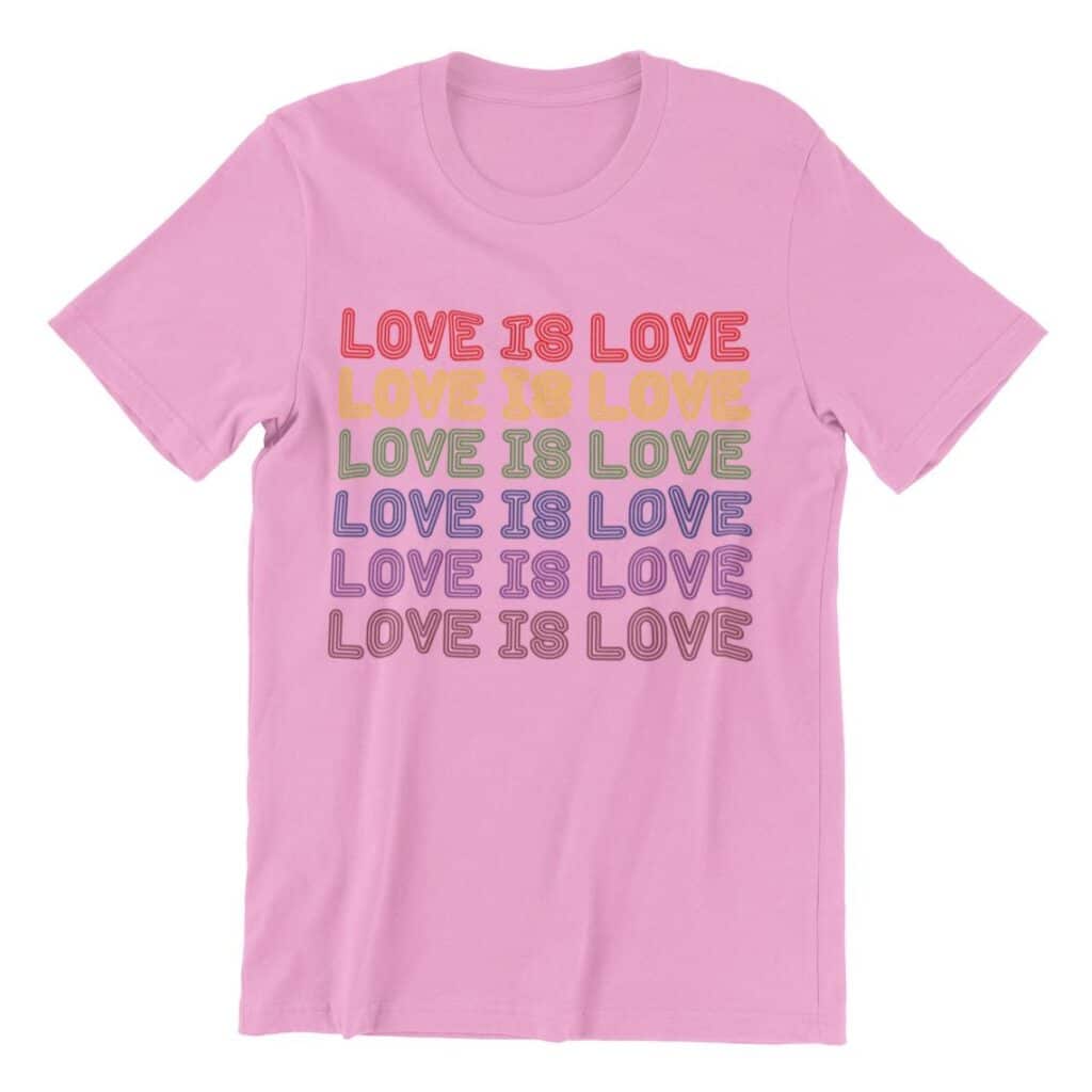 A vintage style "love is love" t-shirt. (MercenaryTees)
