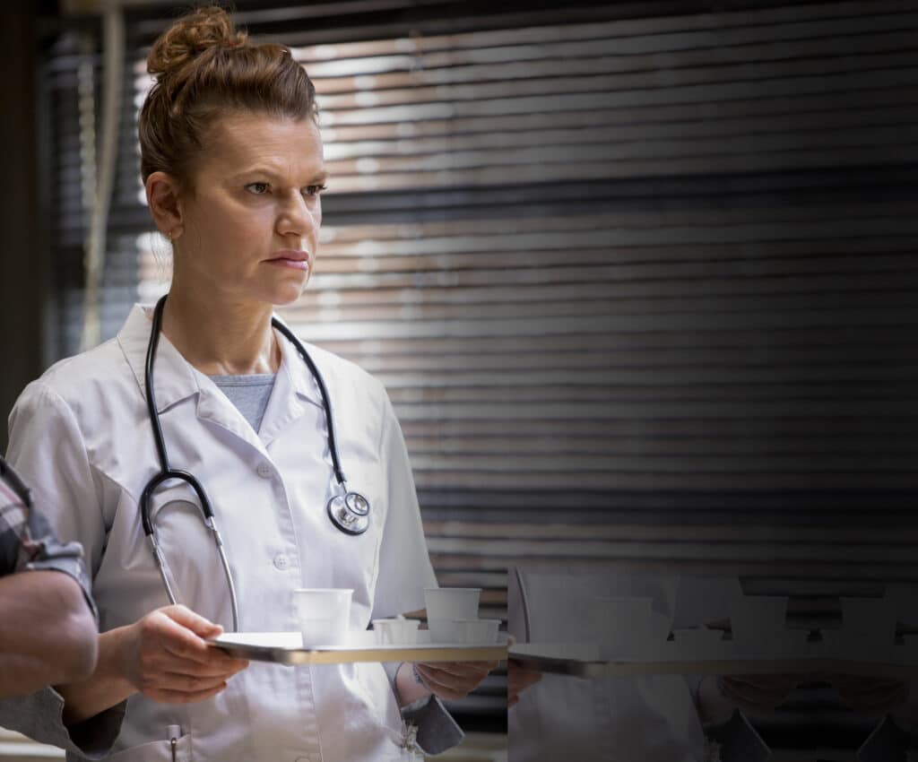 Sandra Bernhard as Nurse Judy. 