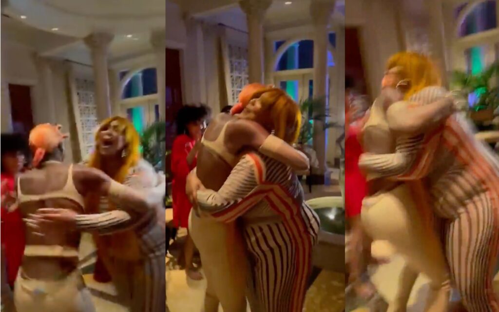 Lizzo and Symone hugging