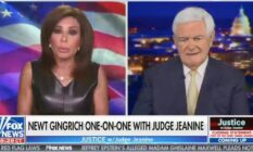 Jeanine Pirro (L) and Newt Gingrich side-by-side on Fox News