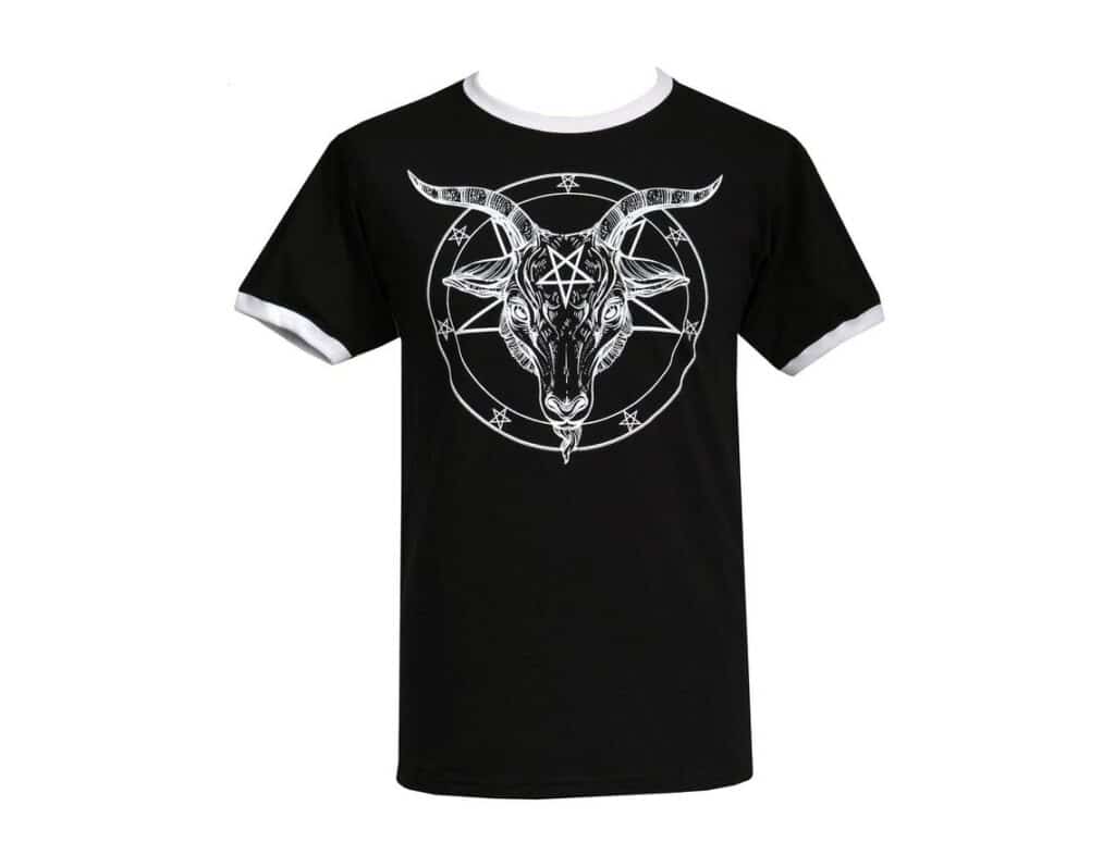 A t-shirt featuring Baphomet. (Etsy/PoisonAltClothing)