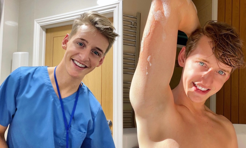 James Cowe, 23, swapped his scrubs for, well, not much as he left his job i...