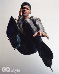 Lil Nas X  GQ Style SS21 floor image (Photo by Luke Gilford)