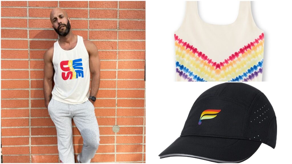The Fabletics Pride capsule collection features t-shirts, tank tops, joggers and accessories. (Fabletics)