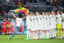 Germany v Hungary Pride flag