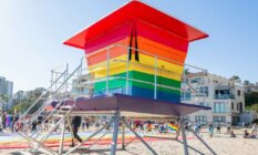 LGBT rainbow lifeguard tower Long Beach California