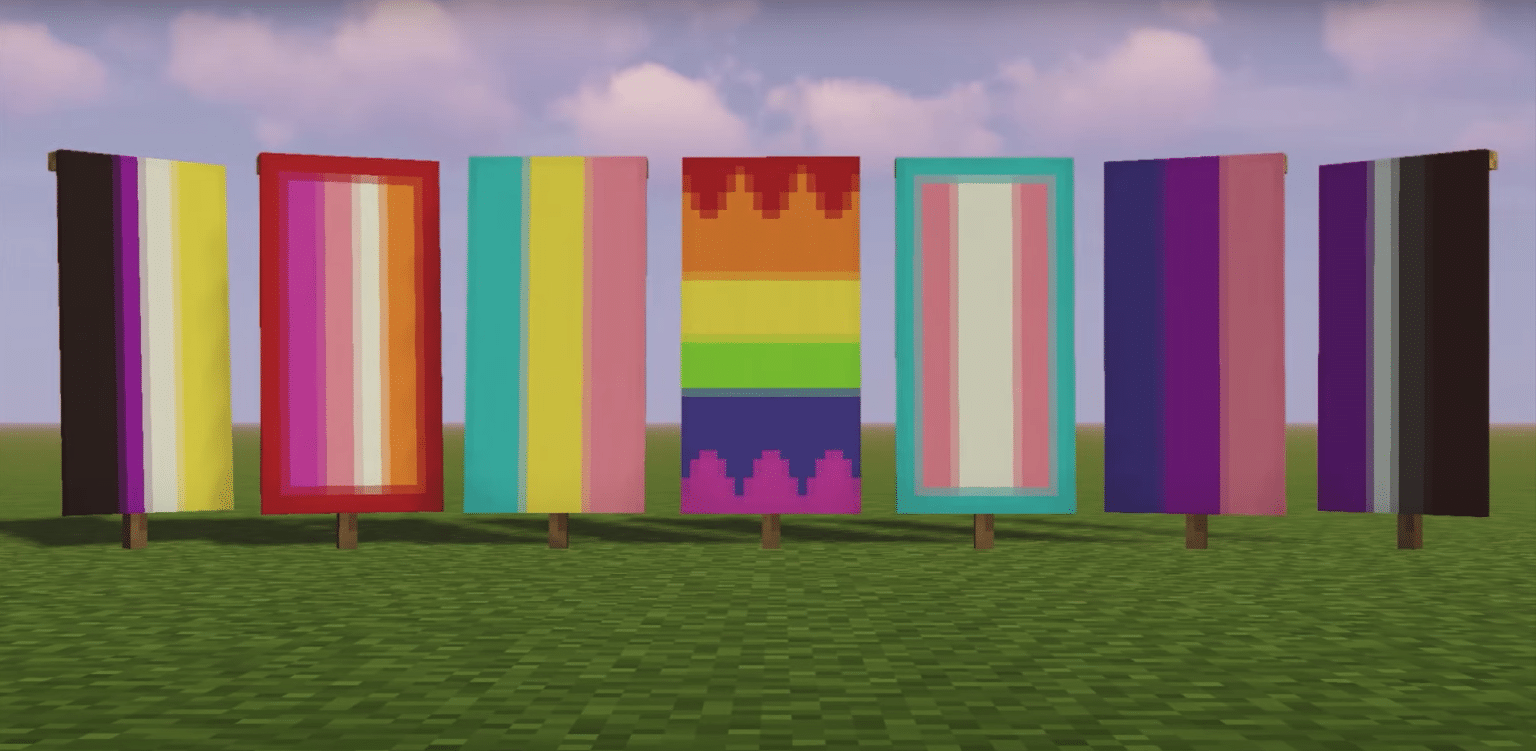 Minecraft Pride flags.