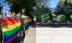 Slovenia LGBT activists Pride flags Hungary Poland