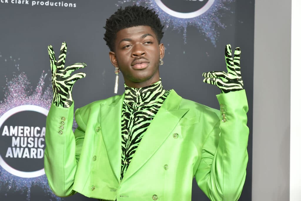 Lil Nas X wears neon green suit at the American Music Awards