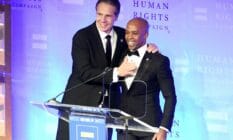 Governor Andrew Cuomo next to Human Rights Campaign's president Alphonso David