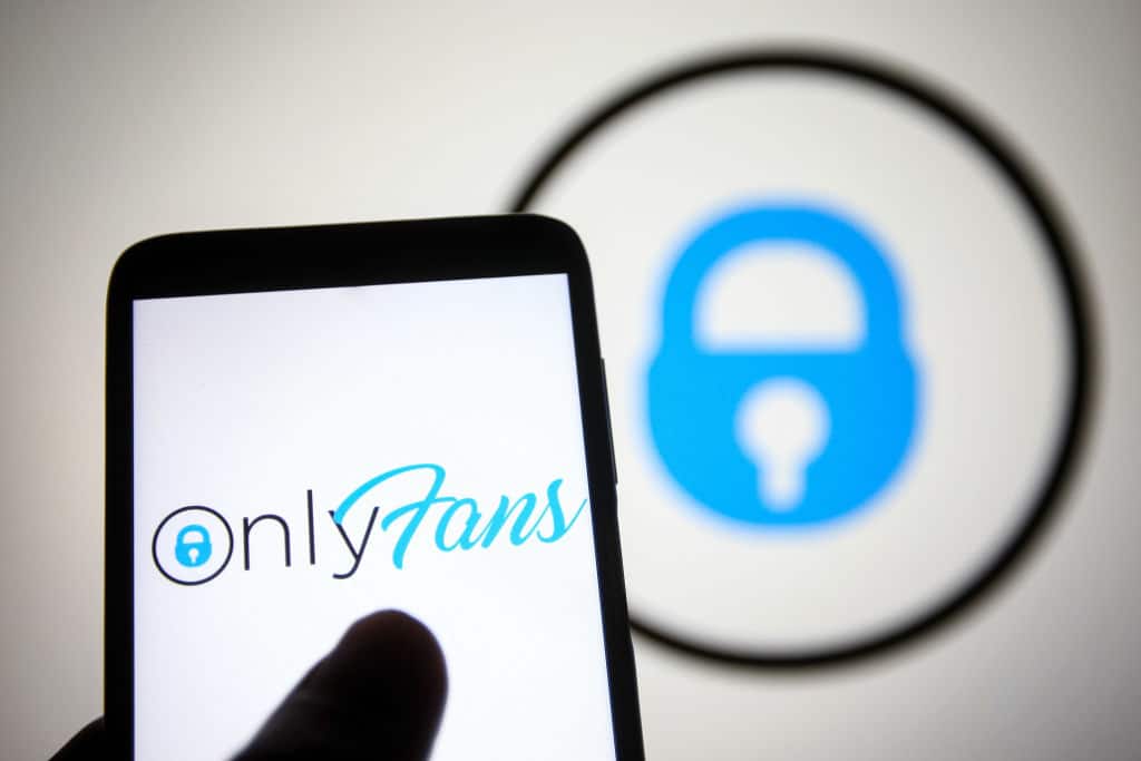 In this photo illustration, OnlyFans logo of a content