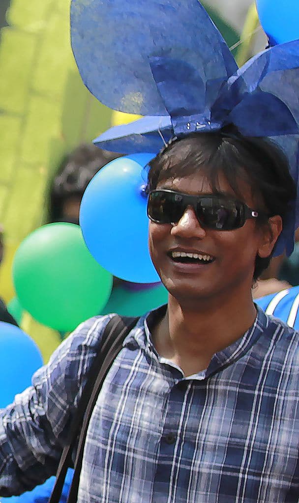 Bangladesh activist Xulhaz Mannan as he attends a Bengali New Year rally organised by a Bangladesh LGBT society in Dhaka. 