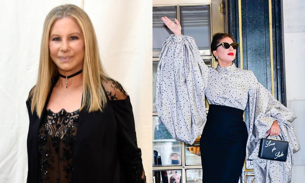 Side by side images of Barbra Streisand and Lady Gaga