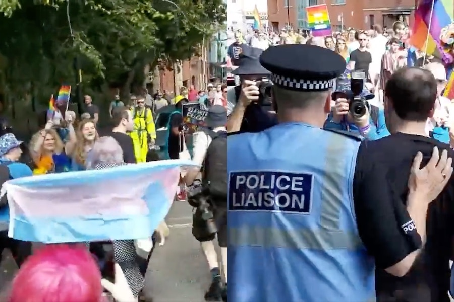 Manchester Pride protest LGB Alliance