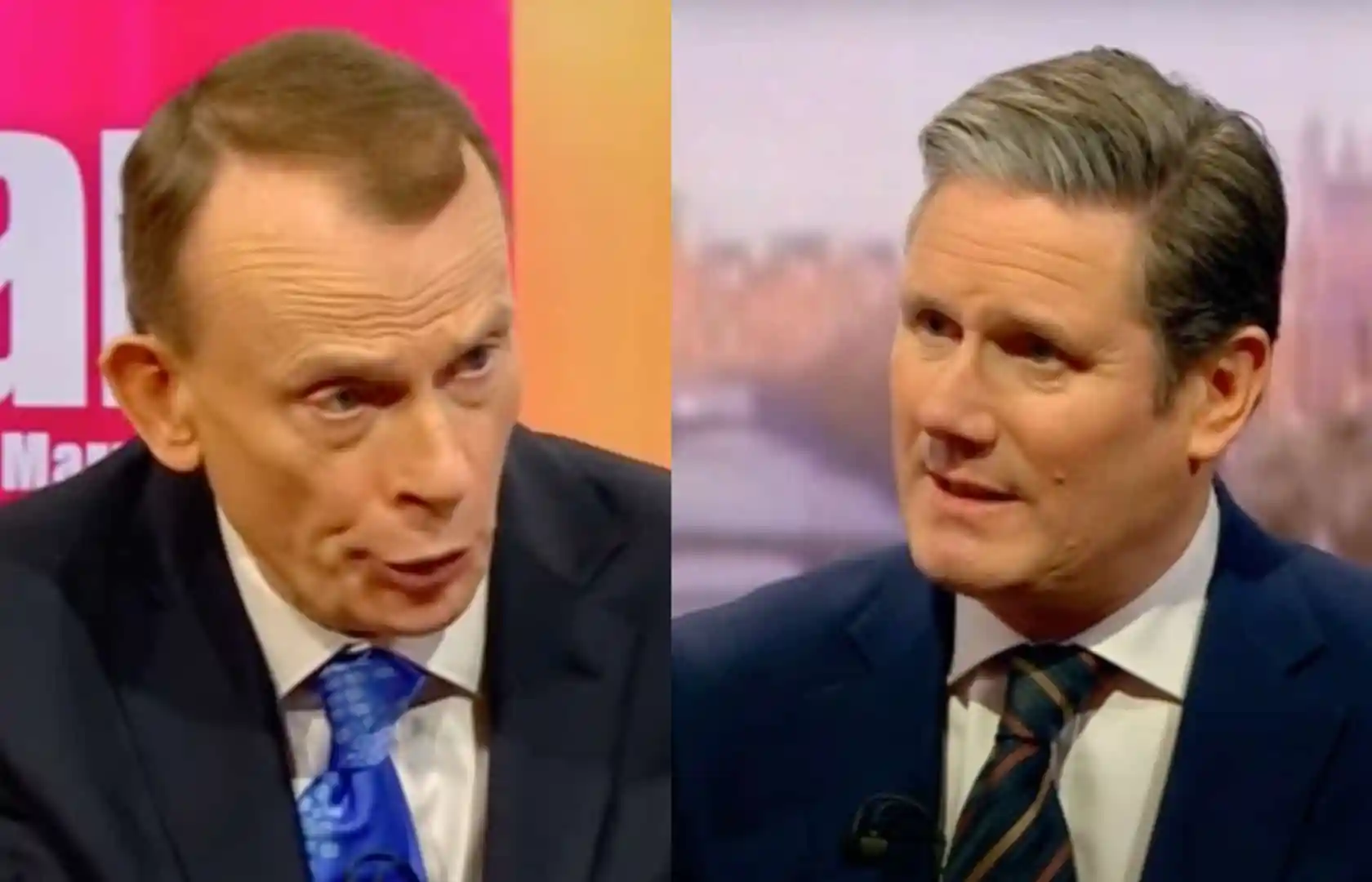 Andrew Marr interviewing Keir Starmer on BBC 1